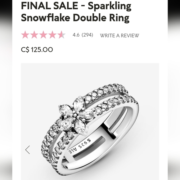 Pandora Jewelry - Pandora Snowflake double band ring